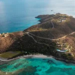 Widok z lotu ptaka na Necker Island, Charlesa Bransona