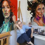 Anna Bocek malarka artyskta przy pracy w swoim studiu